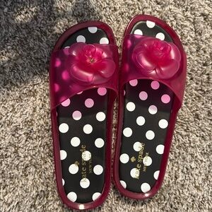 New - never worn Kate Spade fuchsia jelly slides